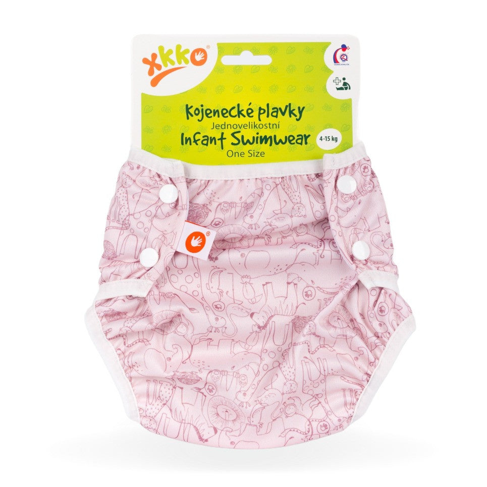 XKKO - waschbare Schwimmwindel - One Size (4-15 kg) - Safari Mesa Rose