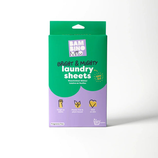 Bambino Mio Bright & Mighty Laundry Sheets, Waschblätter ohne Duftstoffe in der Packung