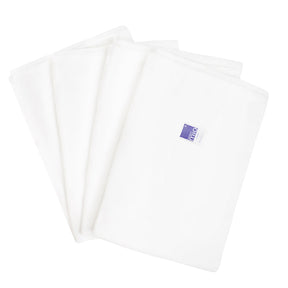 Vier weiße Bambino Mio MioSoft Prefolds One Size