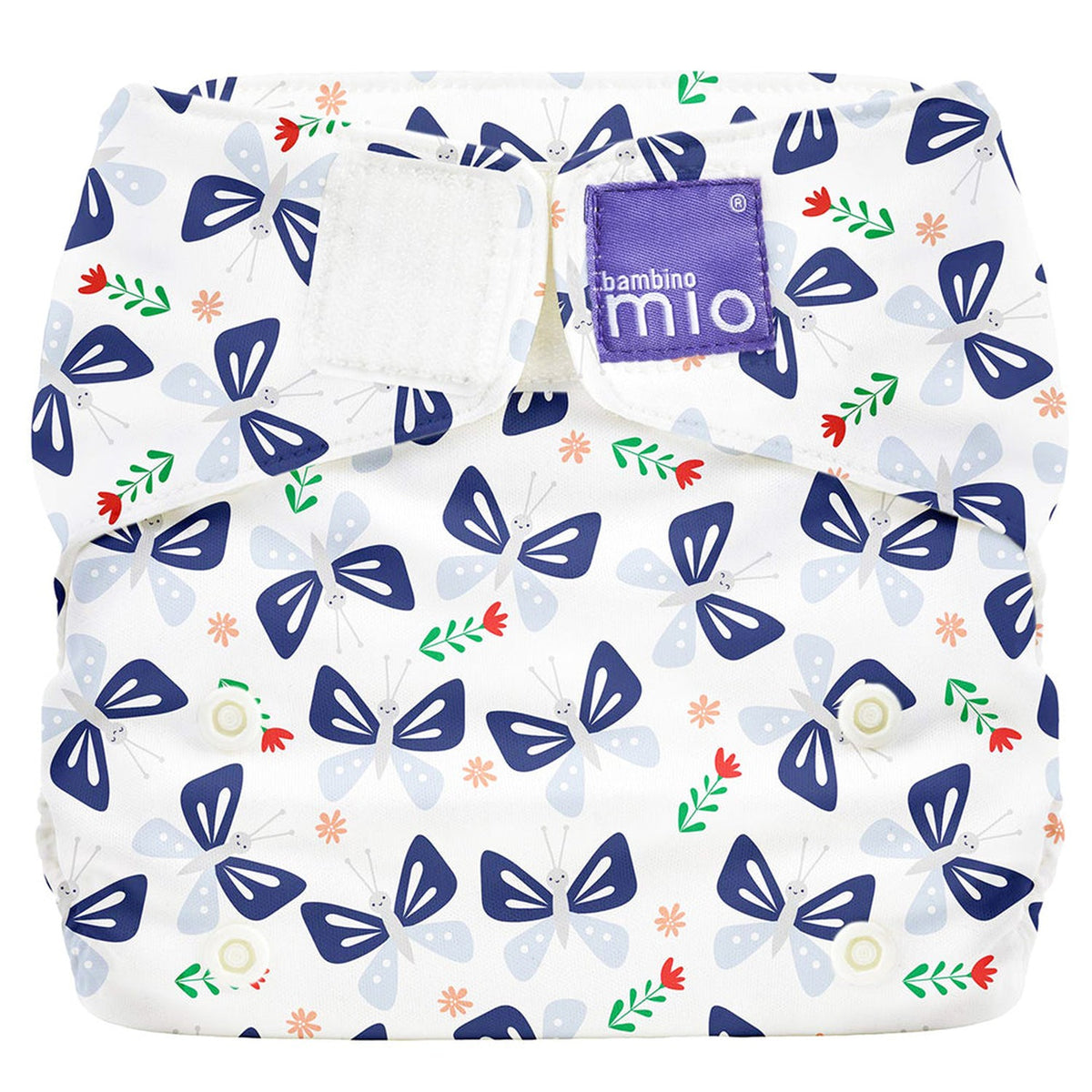 Bambino Mio MioSolo All-in-One Stoffwindel One Size im Design Butterfly Bloom von vorn