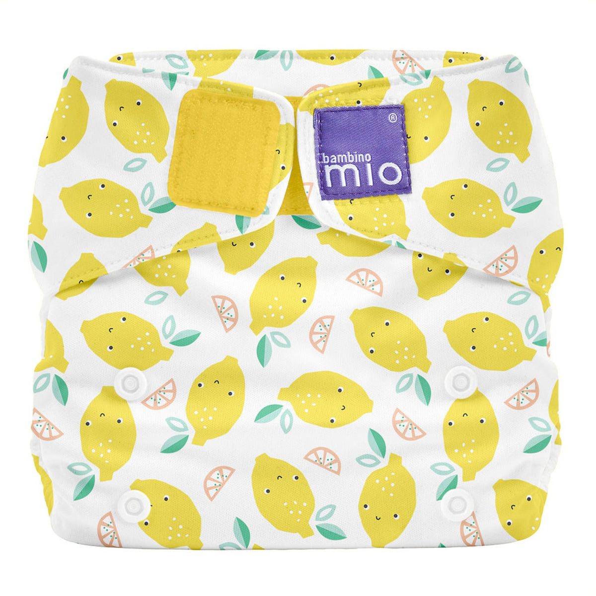 Bambino Mio MioSolo All-in-One Stoffwindel One Size im Design Lemon Drop von vorn