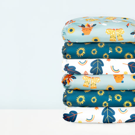 Bambino Mio MioSolo Sparpaket mit sechs AIO Windeln im Stapel