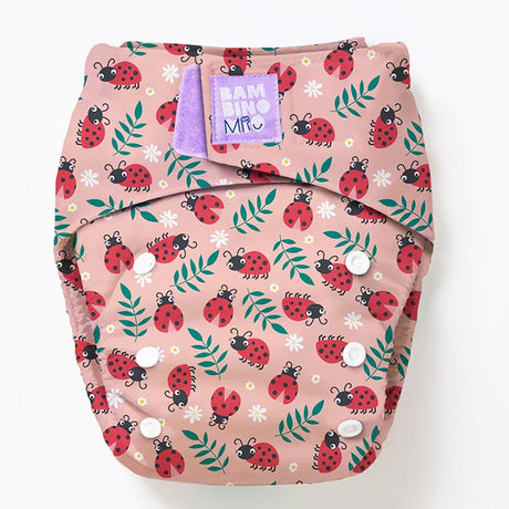 Bambino Mio Revolutionary wiederverwendbare AIO Windel One Size im Design Lady Bug (rosa mit Marienkäfern)