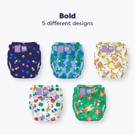 Die fünf Designs der Bambino Mio Probier-Box Bold