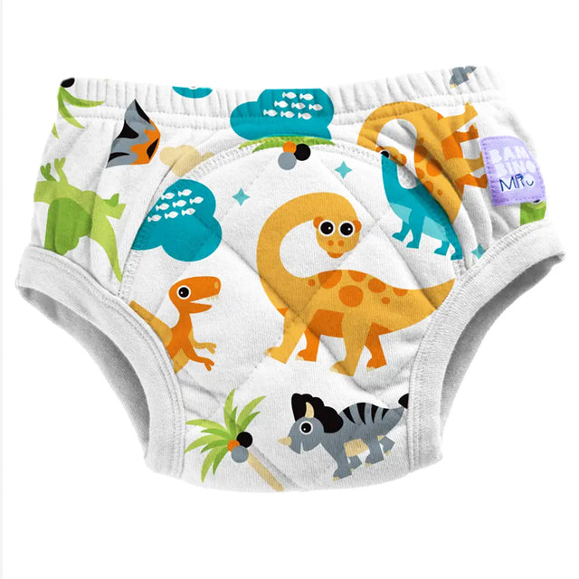 Bambino Mio Trainer (Töpfchen-Trainingshose aus Baumwolle) mit X-Naht im Design Dino mit bunten Dinosauriern