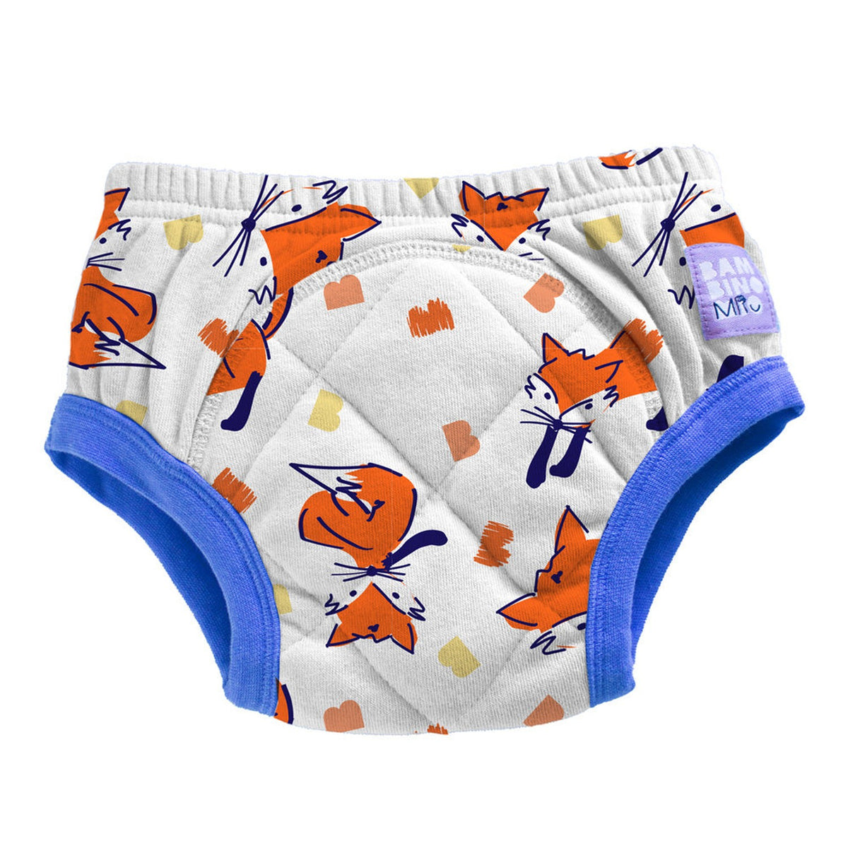 Bambino Mio Trainer (Töpfchen-Trainingshose aus Baumwolle) mit X-Naht im Design Fuzz mit Füchsen, blauer Bund