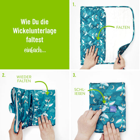 Anleitung: so faltet man die Bambino Mio Wickelunterlage