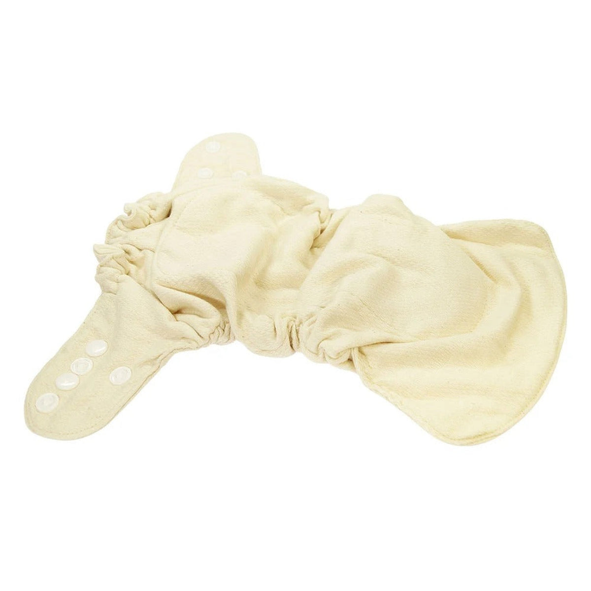 Blümchen Birdseye-Höschenwindel (Nachtwindel) aus Bio-Baumwolle – Newborn (2–5 kg), geöffnet