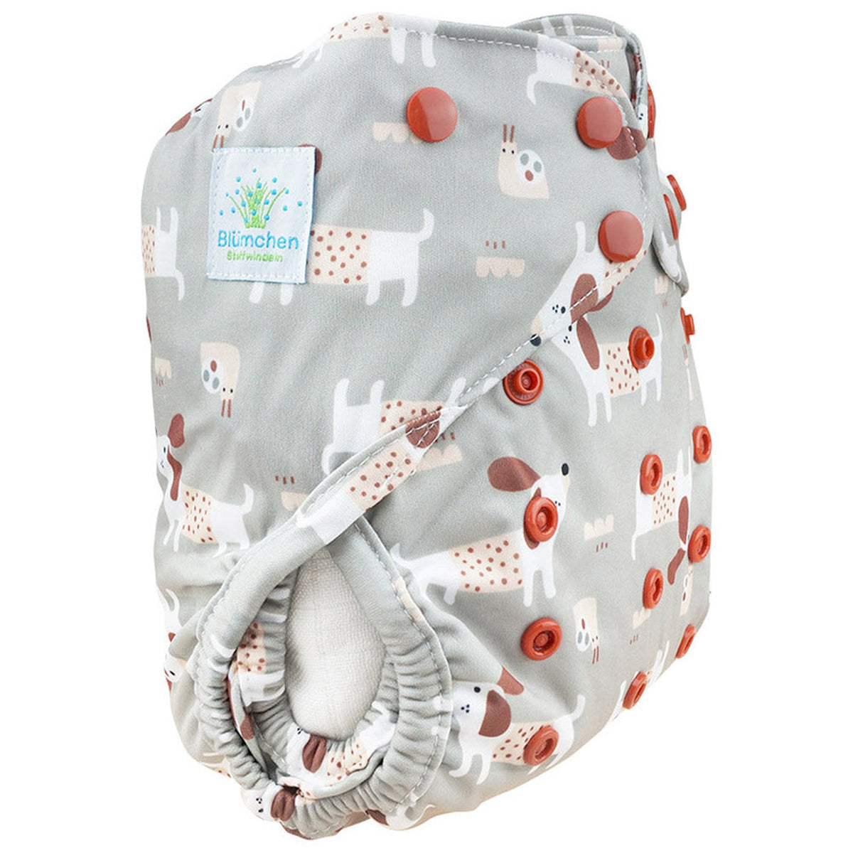 Blümchen Eco Shell 2in1 Überhose mit Druckknöpfen, One Size (3–16 kg) im Design Cozy Dog – Ansicht 2