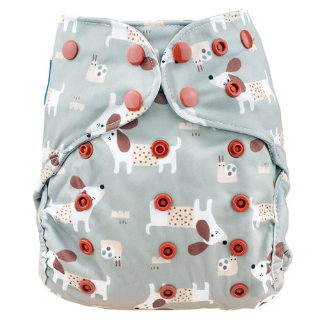 Blümchen Eco Shell 2in1 Überhose mit Druckknöpfen, One Size (3–16 kg) im Design Cozy Dog