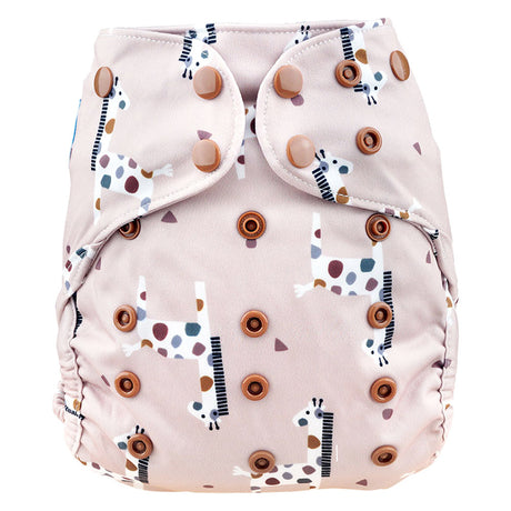 Blümchen Eco Shell 2in1 Überhose mit Druckknöpfen, One Size (3–16 kg) im Design Cozy Giraffe