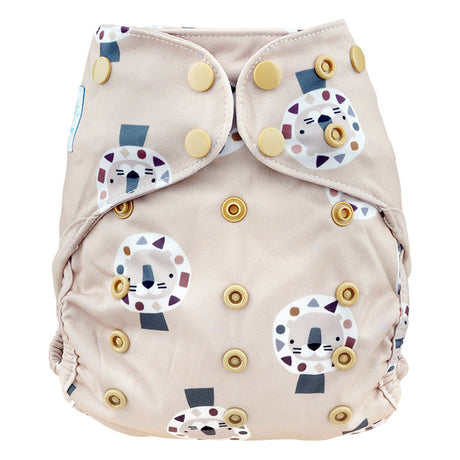 Blümchen Eco Shell 2in1 Überhose mit Druckknöpfen, One Size (3–16 kg) im Design Cozy Lion