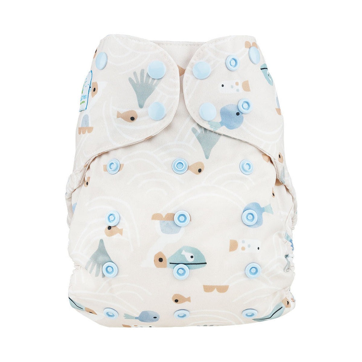 Blümchen Eco Shell 2in1 Überhose mit Druckknöpfen, One Size (3–16 kg) im Design Cozy Pelikan