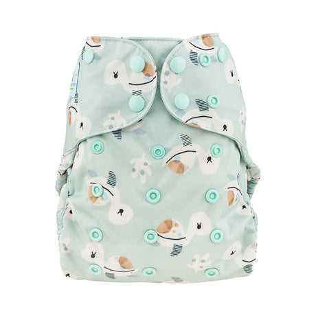 Blümchen Eco Shell 2in1 Überhose mit Druckknöpfen, One Size (3–16 kg) im Design Cozy Schildkröte