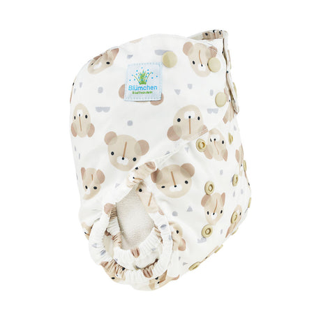 Blümchen Eco Shell 2in1 Überhose mit Druckknöpfen, One Size (3–16 kg) im Design Cozy Teddy – Ansicht 2