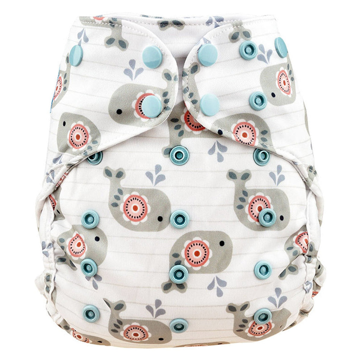 Blümchen Eco Shell 2in1 Überhose mit Druckknöpfen, One Size (3–16 kg) im Design Cozy Whale – Ansicht 2