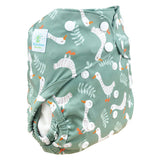 Blümchen Eco Shell 2in1 Überhose mit Druckknöpfen, One Size (3–16 kg) im Design Gans im Glück