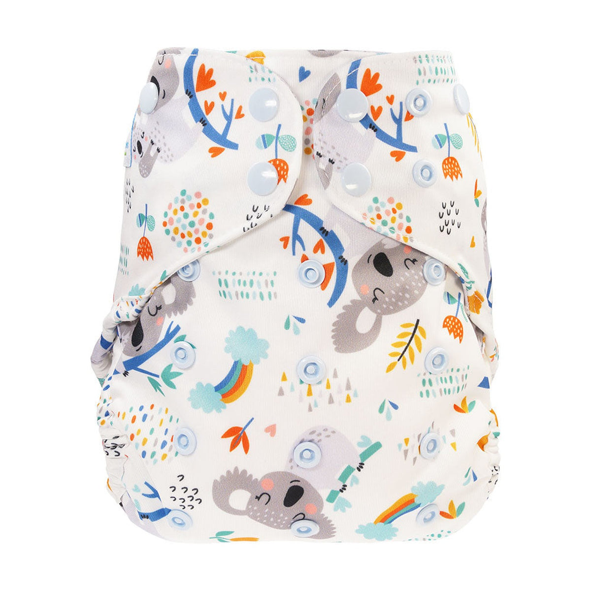 Blümchen Eco Shell 2in1 Überhose mit Druckknöpfen, One Size (3–16 kg) im Design Koala Liebe