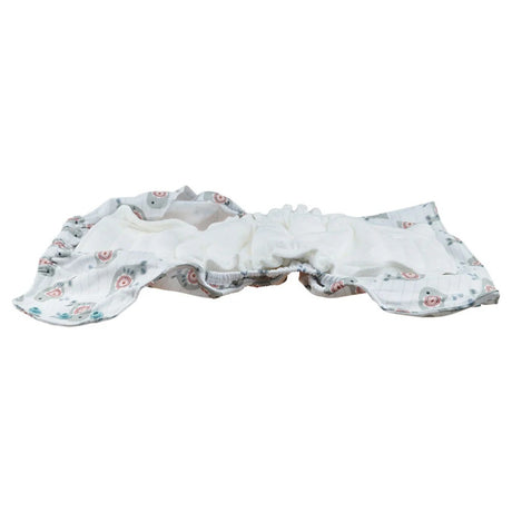 Blümchen Eco Shell 2in1 Überhose mit Druckknöpfen, XL (8–25 kg) im Design Cozy Whale, geöffnet