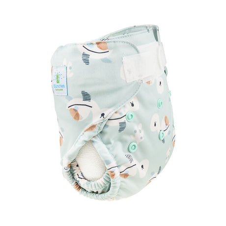 Blümchen Eco Shell 2in1 Überhose mit Klettverschluss, Newborn (3–6 kg) im Design Cozy Schildkröte