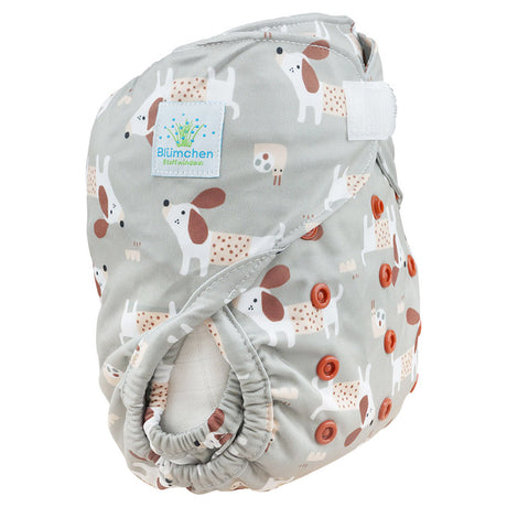 Blümchen Eco Shell 2in1 Überhose mit Klettverschluss, One Size (3–16 kg) im Design Cozy Dog – Ansicht 2