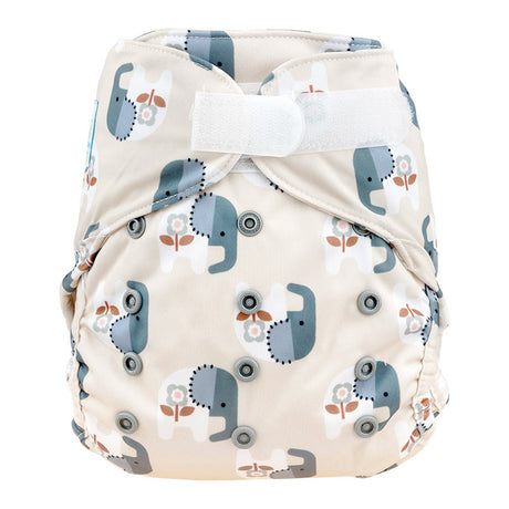 Blümchen Eco Shell 2in1 Überhose mit Klettverschluss, One Size (3–16 kg) im Design Cozy Elephant