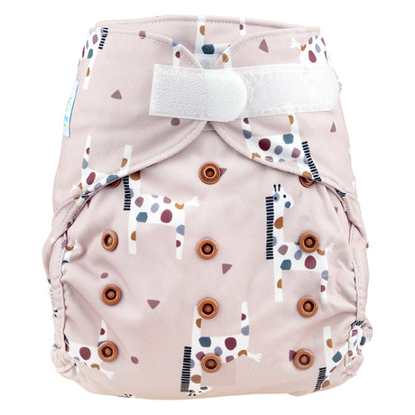 Blümchen Eco Shell 2in1 Überhose mit Klettverschluss, One Size (3–16 kg) im Design Cozy Giraffe