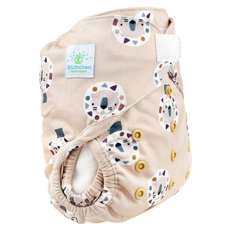Blümchen Eco Shell 2in1 Überhose mit Klettverschluss, One Size (3–16 kg) im Design Cozy Lion – Ansicht 2