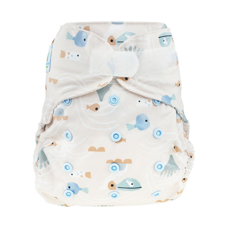 Blümchen Eco Shell 2in1 Überhose mit Klettverschluss, One Size (3–16 kg) im Design Cozy Pelikan