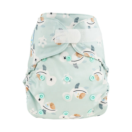 Blümchen Eco Shell 2in1 Überhose mit Klettverschluss, One Size (3–16 kg) im Design Cozy Schildkröte – Ansicht 2
