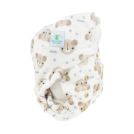 Blümchen Eco Shell 2in1 Überhose mit Klettverschluss, One Size (3–16 kg) im Design Cozy Teddy – Ansicht 2