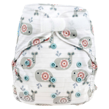 Blümchen Eco Shell 2in1 Überhose mit Klettverschluss, One Size (3–16 kg) im Design Cozy Whale