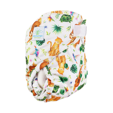 Blümchen Eco Shell 2in1 Überhose mit Klettverschluss, One Size (3–16 kg) im Design Faultier