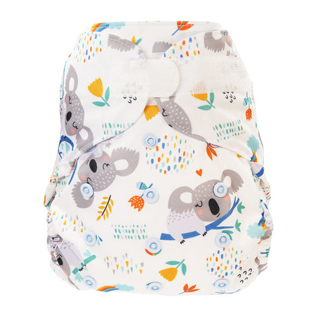 Blümchen Eco Shell 2in1 Überhose mit Klettverschluss, One Size (3–16 kg) im Design Koala Liebe