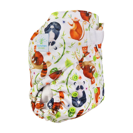 Blümchen Eco Shell 2in1 Überhose mit Klettverschluss, One Size (3–16 kg) im Design Panda