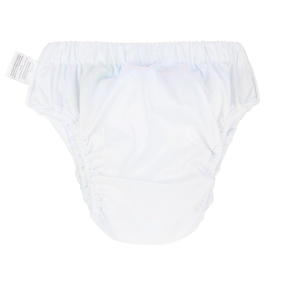 Blümchen Kinder- und Erwachsenen-Stoffwindel (Inkontinenzslip mit Druckknöpfen) Weiß – Ansicht 2