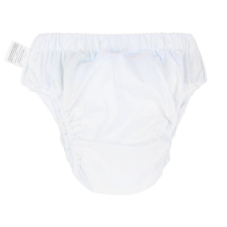 Blümchen Kinder- und Erwachsenen-Stoffwindel (Inkontinenzslip mit Druckknöpfen) Weiß – Ansicht 2