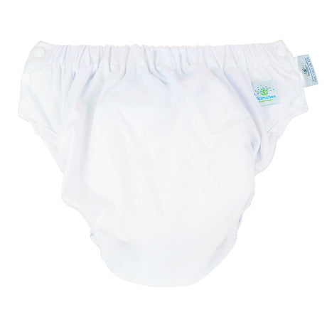 Blümchen Kinder- und Erwachsenen-Stoffwindel (Inkontinenzslip mit Druckknöpfen) Weiß