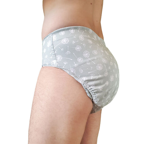 Anwendungsbeispiel: Blümchen Kinder- und Erwachsenen-Stoffwindel V2 (2in1-Inkontinenzwindel) Floral Grün