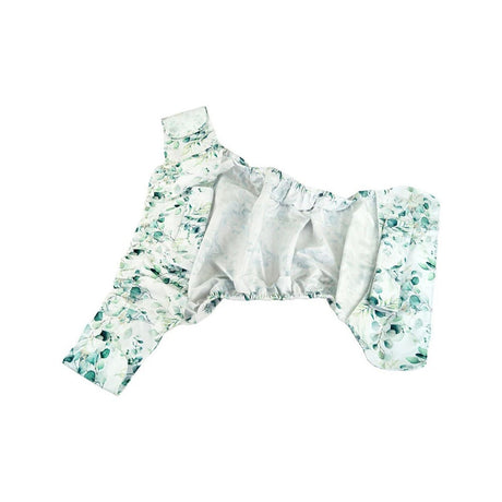Blümchen Kinder- und Erwachsenen-Stoffwindel V2 (2in1-Inkontinenzwindel) Floral Grün – Detail (Modell Floral Weiß) – Ansicht 3