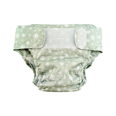 Blümchen Kinder- und Erwachsenen-Stoffwindel V2 (2in1-Inkontinenzwindel) Floral Grün