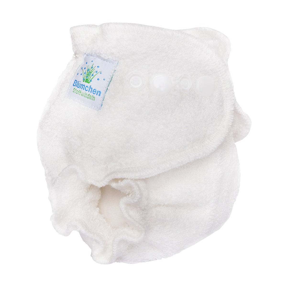 Blümchen Frottee-Höschenwindel (Nachtwindel) aus Bambusviskose – Newborn (2–5 kg), Porträtansicht