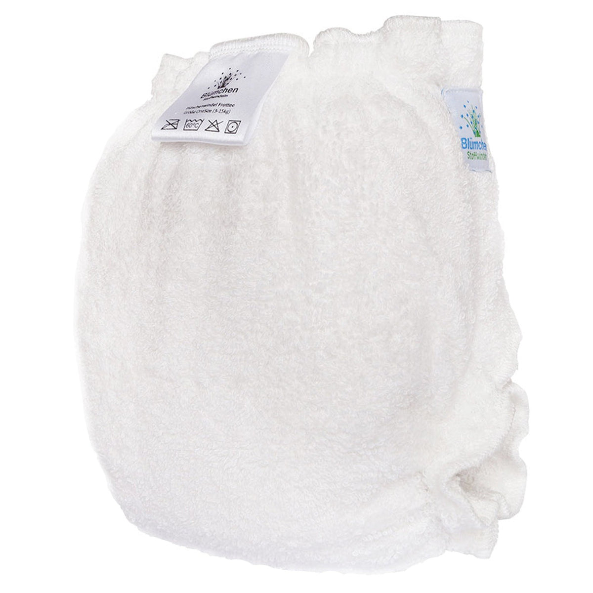 Blümchen Frottee-Höschenwindel (Nachtwindel) aus Bambusviskose – One Size (3–15 kg), Rückseite