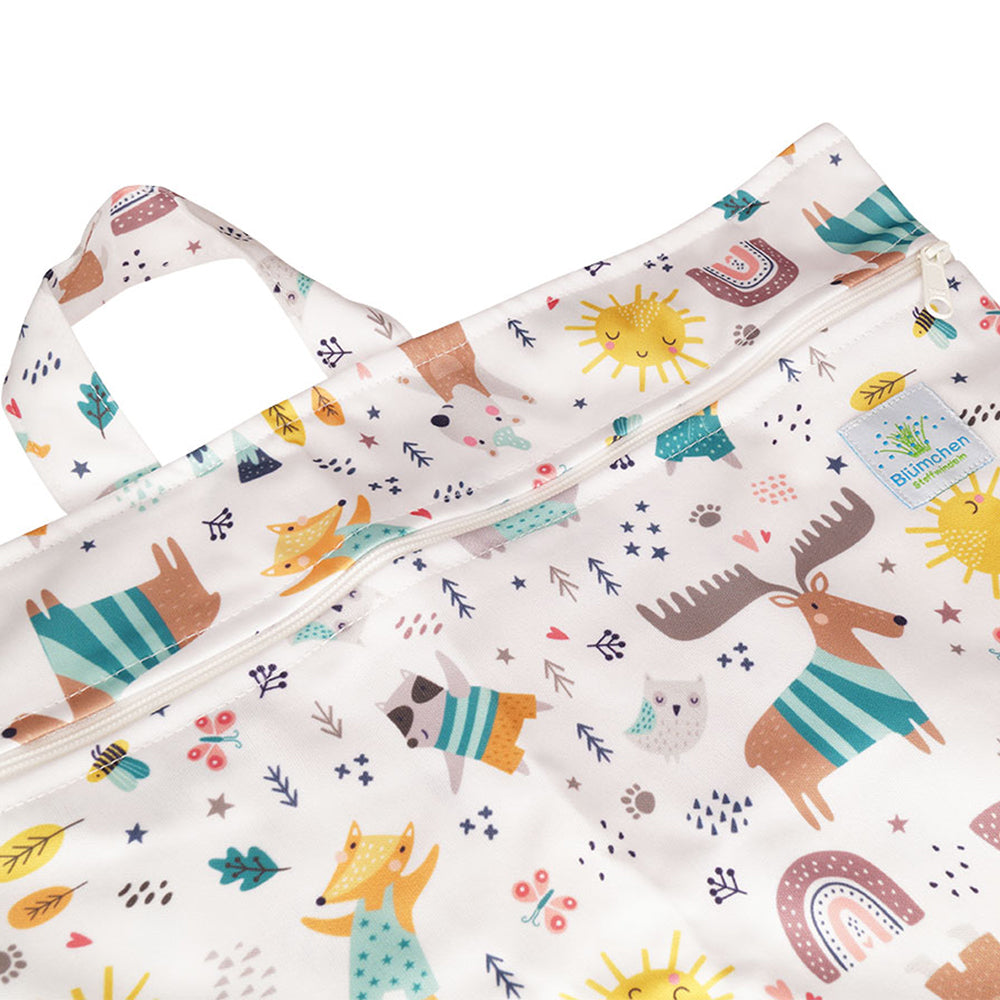 Blümchen Hanging Nappy Pail, hängender Windelsack Gr. XL (40 × 66 cm) – im Design gestreifter Elch