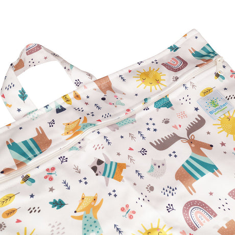 Blümchen Hanging Nappy Pail, hängender Windelsack Gr. XL (40 × 66 cm) – im Design gestreifter Elch
