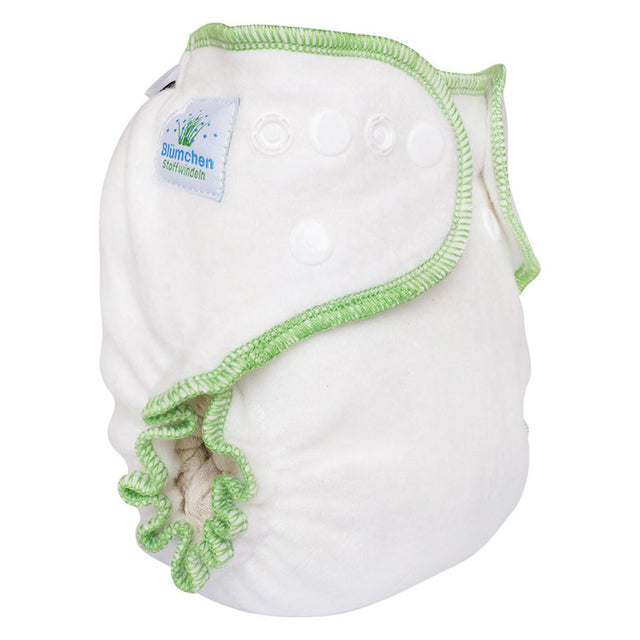 Blümchen Kuschelwindel (Höschenwindel) aus 100 % Bio-Baumwolle – Small (3–7 kg), Porträtansicht