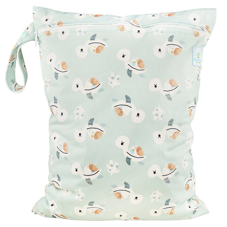 Blümchen einfache Nasstasche (Wetbag) Gr. M (41 × 29 cm) – im Design Cozy Schildkröte