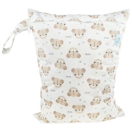 Blümchen einfache Nasstasche (Wetbag) Gr. M (41 × 29 cm) – im Design Cozy Teddy