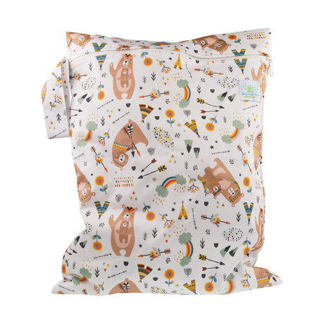 Blümchen einfache Nasstasche (Wetbag) Gr. M (41 × 29 cm) – im Design Mama Bär