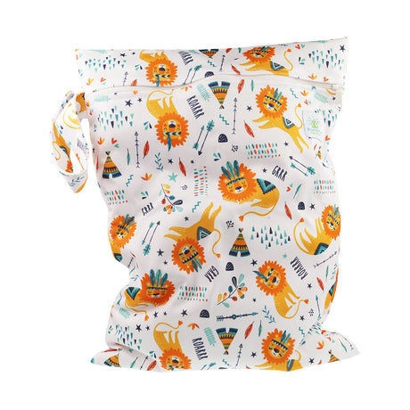 Blümchen einfache Nasstasche (Wetbag) Gr. M (41 × 29 cm) – im Design schläfriger Löwe